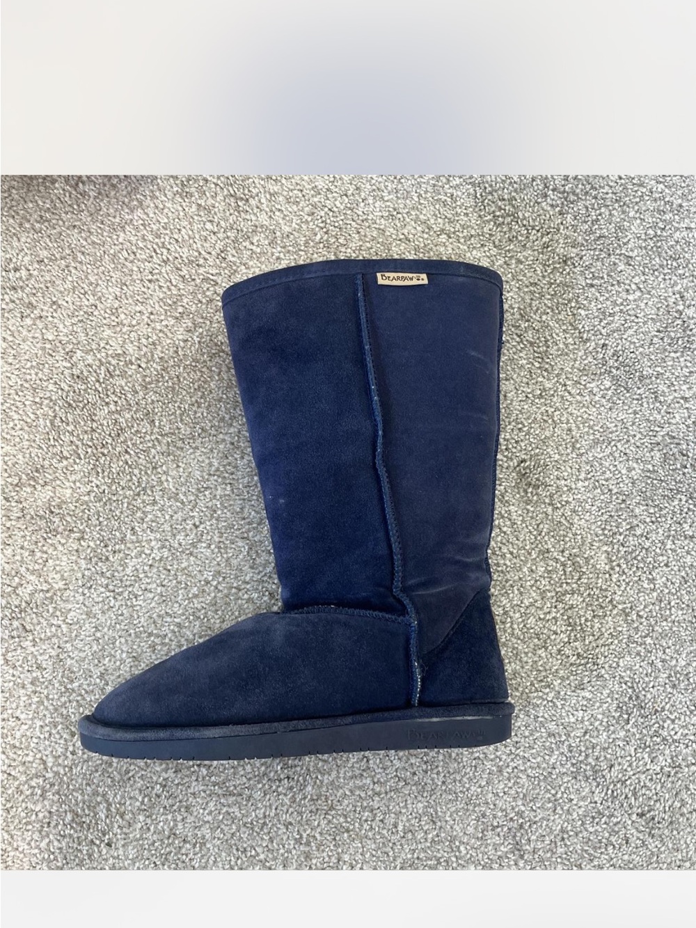 BearPaw Women's Tall Suede Boot - Navy Blue